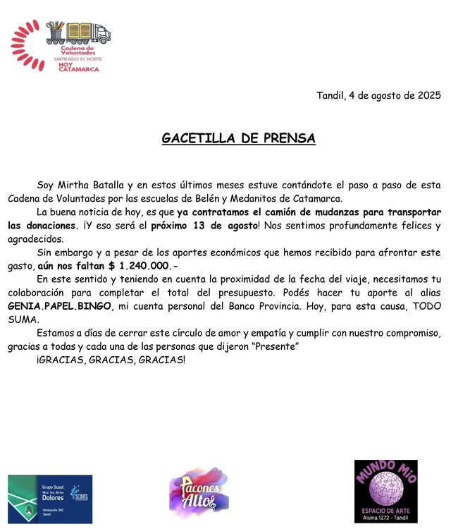 Gacetilla de prensa 4AGOSTO2025