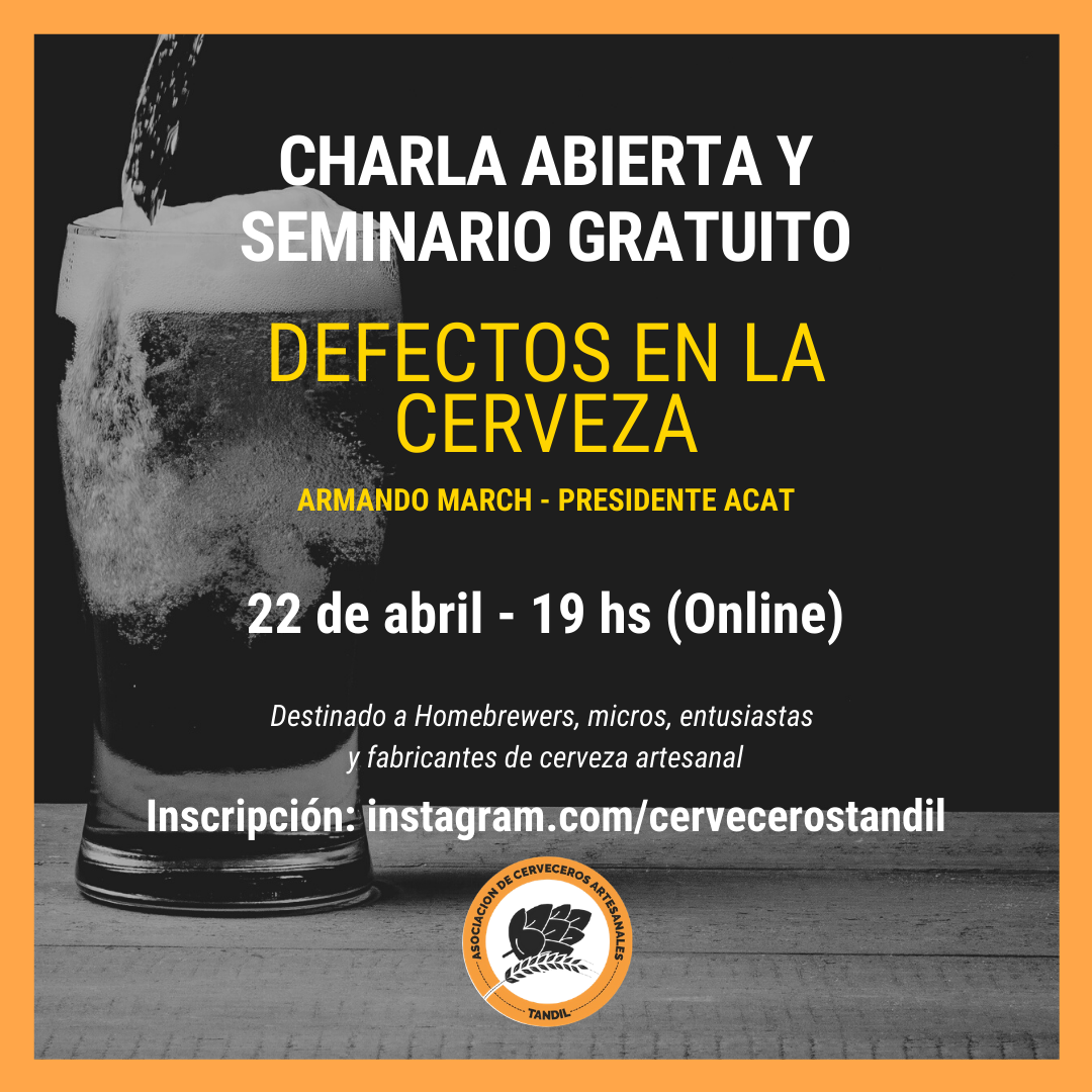CHARLA ABIERTA Y SEMINARIO GRATUITO SOBRE DEFECTOS EN LA CERVEZA